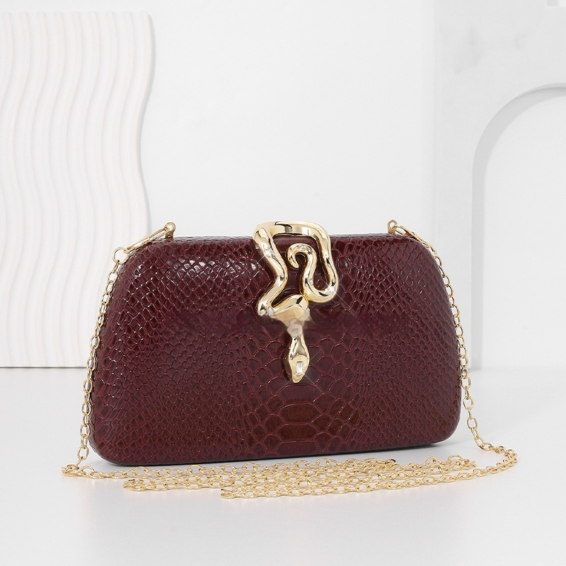 Sac de soirée élégant à imprimé serpent