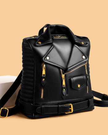 Sac style veste texturée en cuir souple