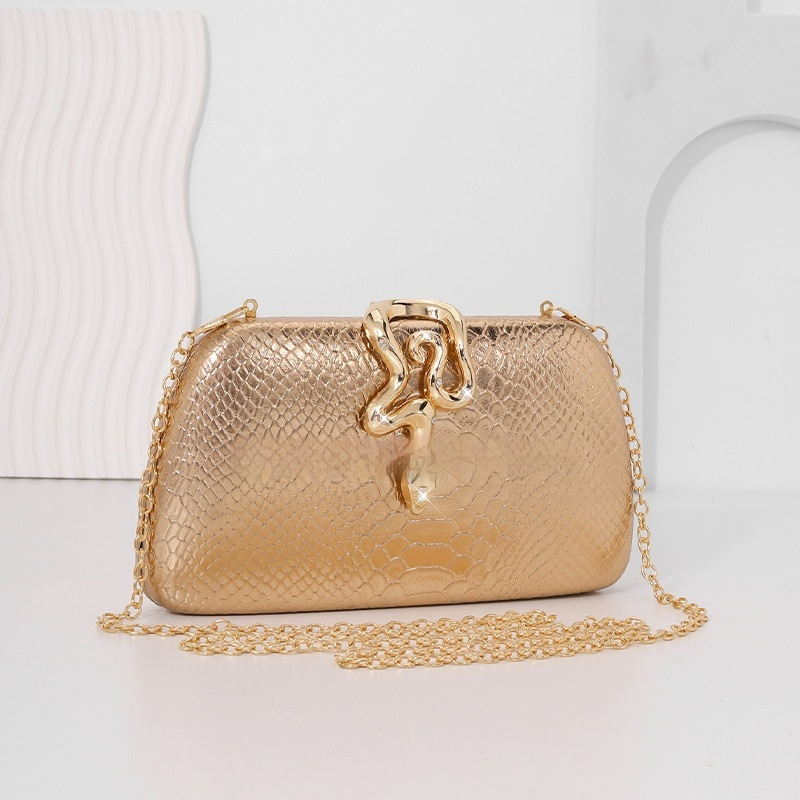 Sac de soirée élégant à imprimé serpent