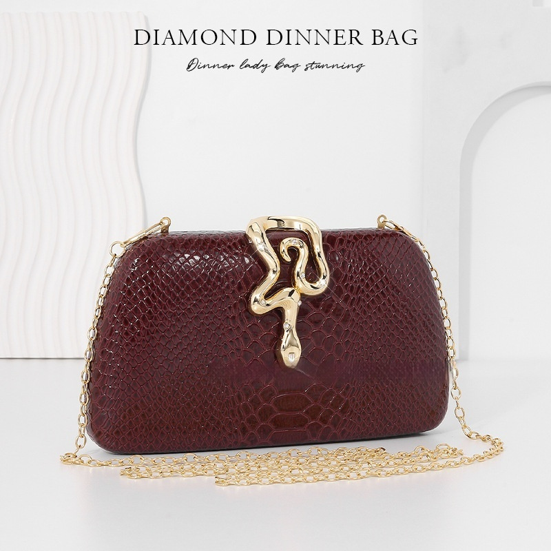 Sac de soirée élégant à imprimé serpent