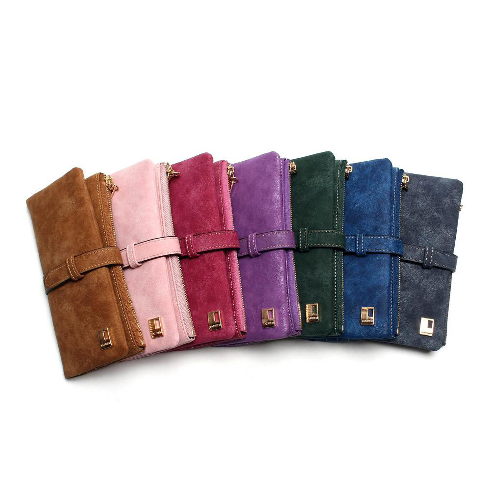 Portefeuille rétro mat en cuir