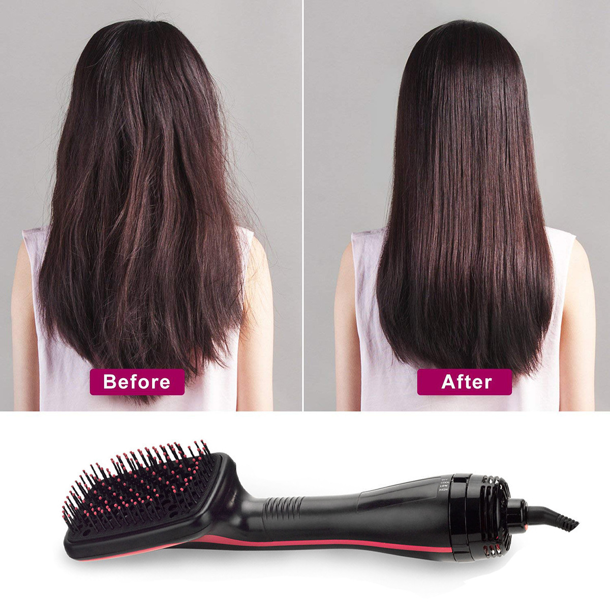 Sèche-cheveux avec peigne 2 en 1