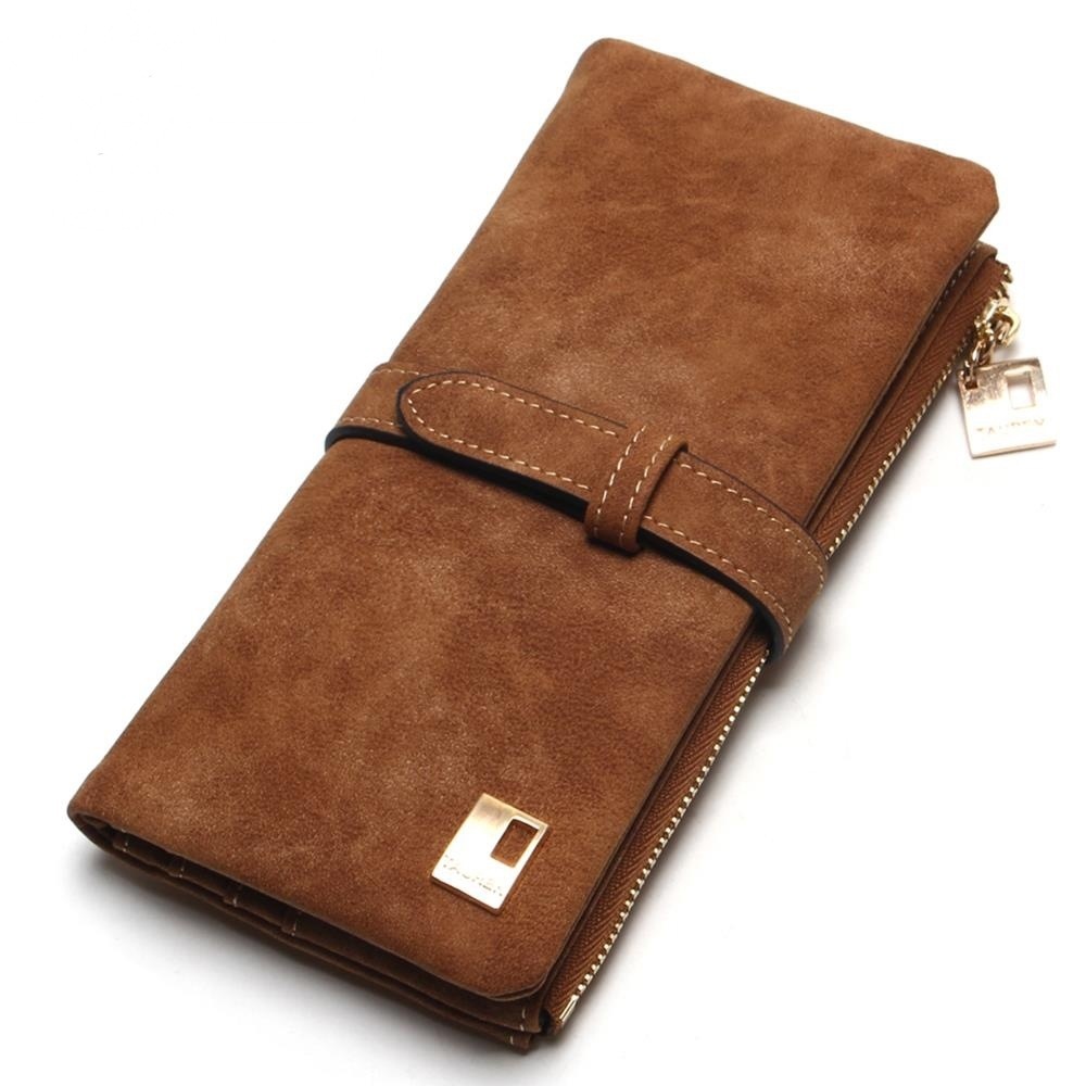 Portefeuille rétro mat en cuir