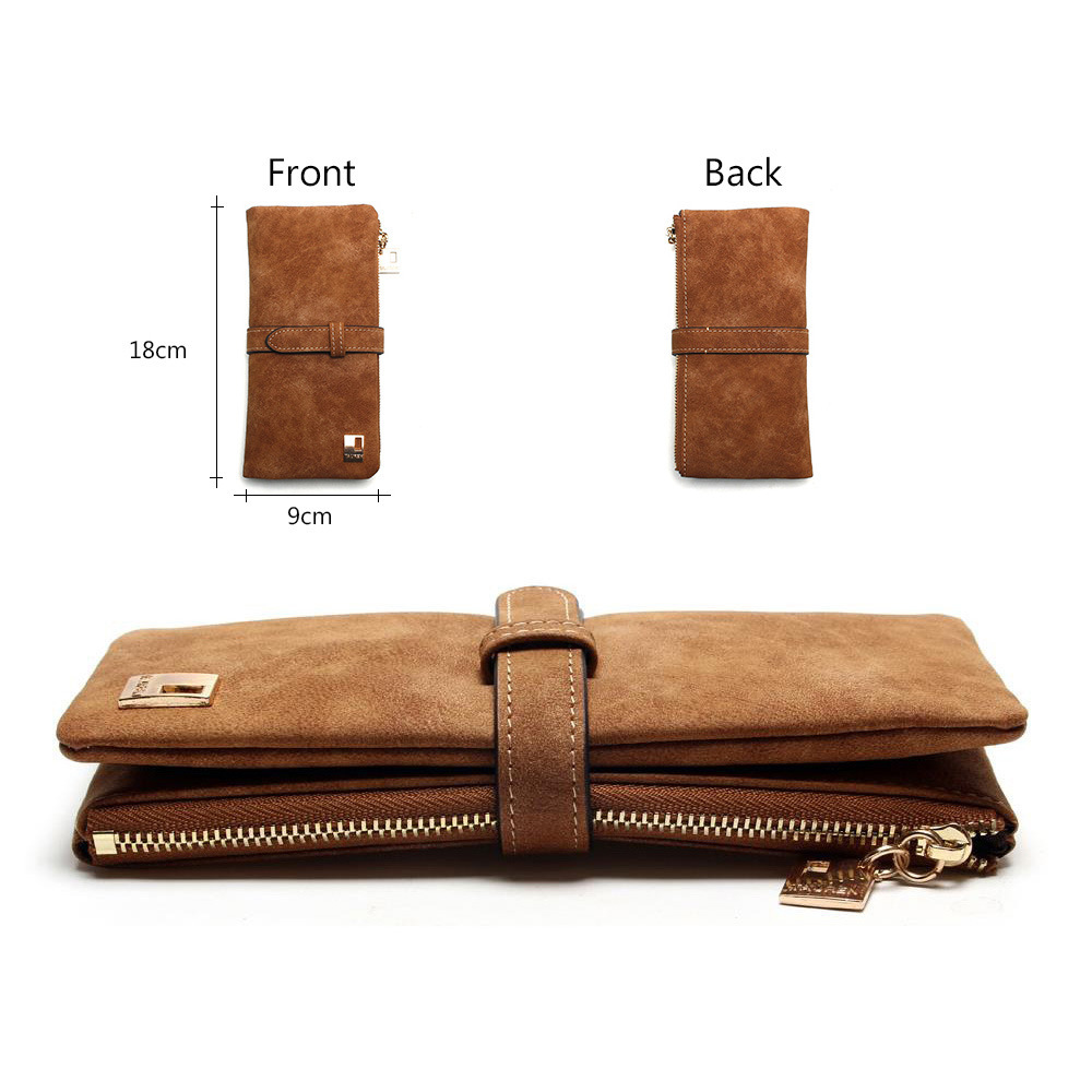 Portefeuille rétro mat en cuir