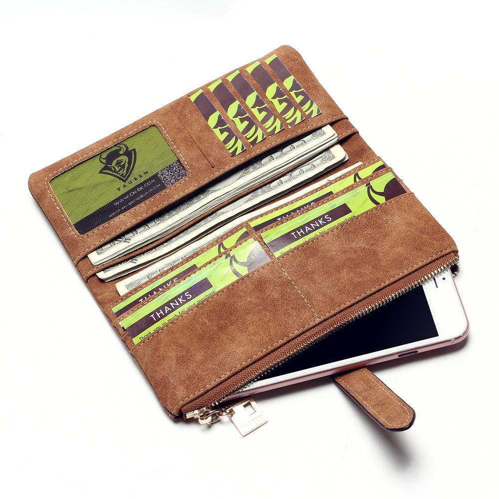 Portefeuille rétro mat en cuir