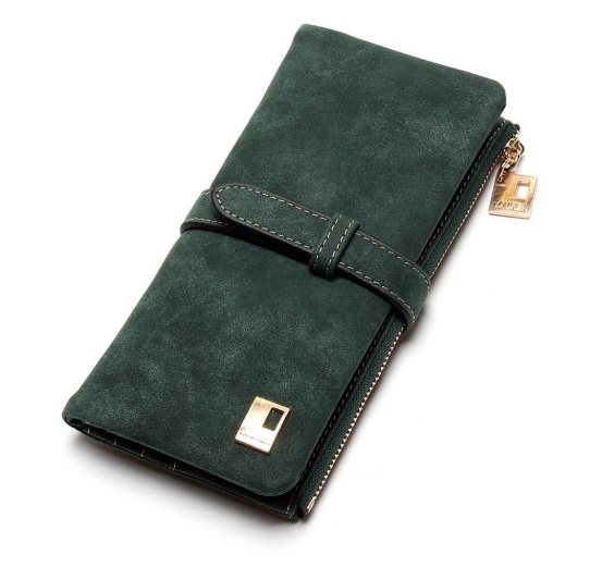 Portefeuille rétro mat en cuir