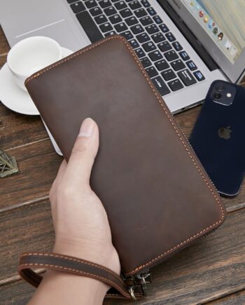 Portefeuille en cuir véritable pour hommes