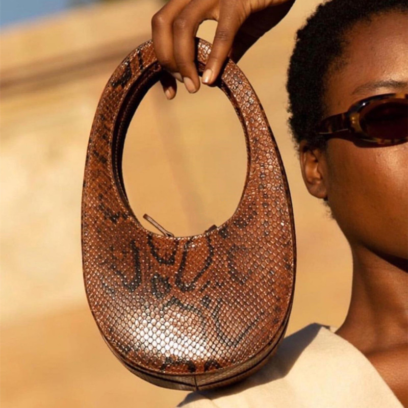 Sac tridimensionnel en forme d'œuf à imprimé serpent