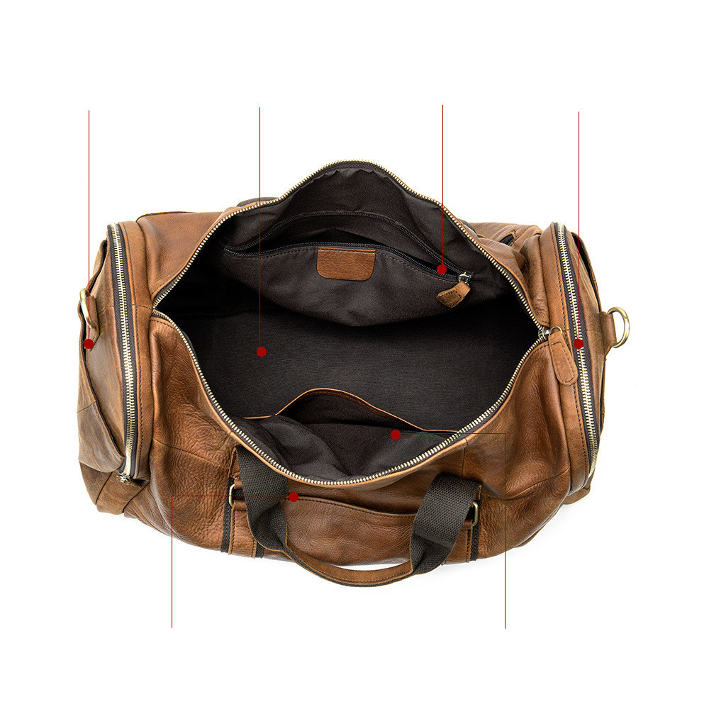 Sac de voyage pour homme en cuir véritable