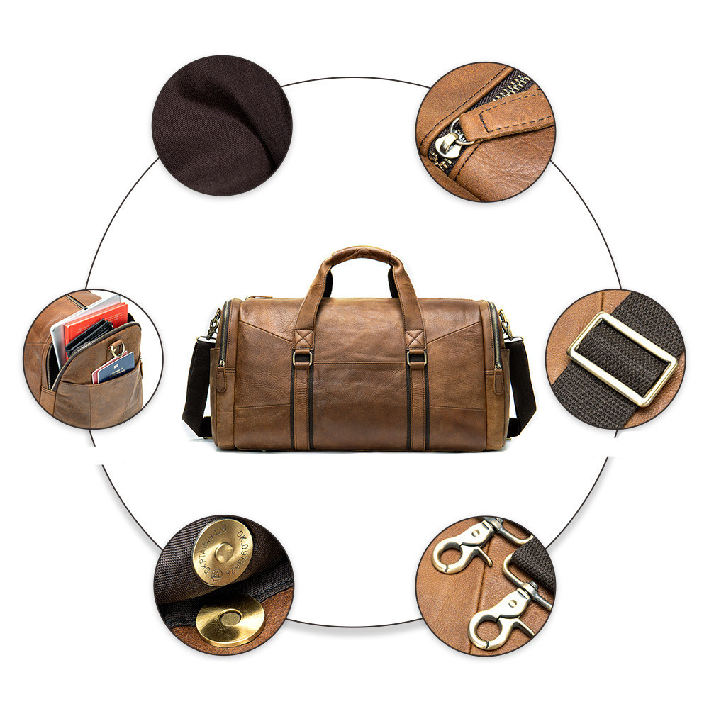 Sac de voyage pour homme en cuir véritable